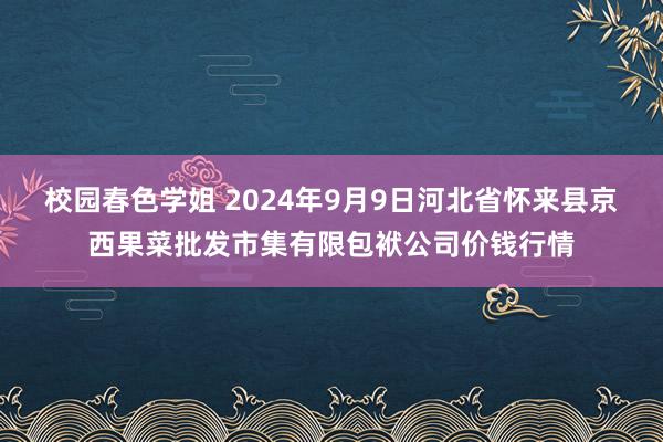 校园春色学姐 2024年9月9日河北省怀来县京西果菜批发市集有限包袱公司价钱行情