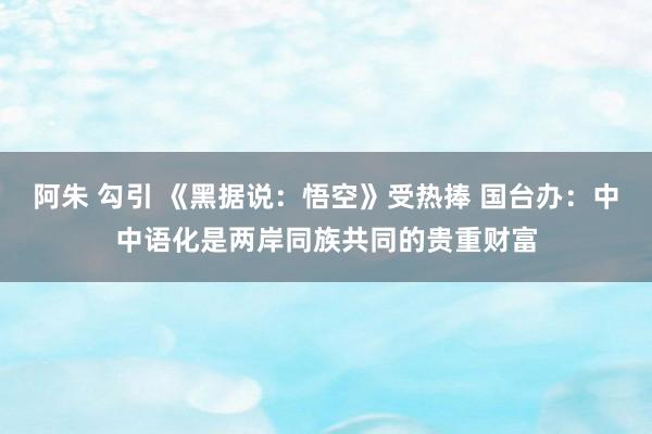 阿朱 勾引 《黑据说：悟空》受热捧 国台办：中中语化是两岸同族共同的贵重财富