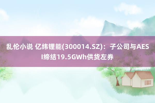 乱伦小说 亿纬锂能(300014.SZ)：子公司与AESI缔结19.5GWh供货左券