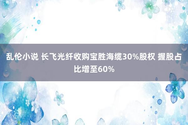 乱伦小说 长飞光纤收购宝胜海缆30%股权 握股占比增至60%