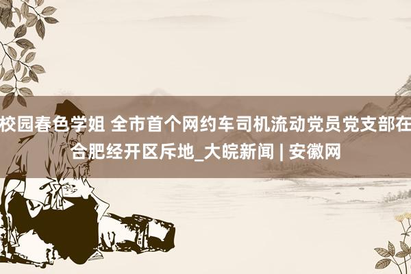 校园春色学姐 全市首个网约车司机流动党员党支部在合肥经开区斥地_大皖新闻 | 安徽网