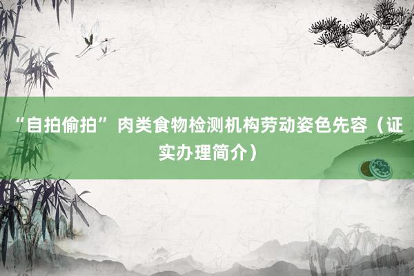 “自拍偷拍” 肉类食物检测机构劳动姿色先容（证实办理简介）