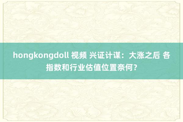 hongkongdoll 视频 兴证计谋：大涨之后 各指数和行业估值位置奈何？