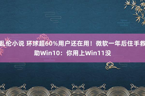 乱伦小说 环球超60%用户还在用！微软一年后住手救助Win10：你用上Win11没