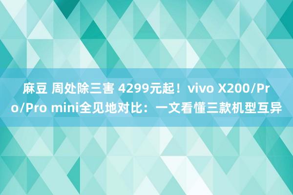 麻豆 周处除三害 4299元起！vivo X200/Pro/Pro mini全见地对比：一文看懂三款机型互异