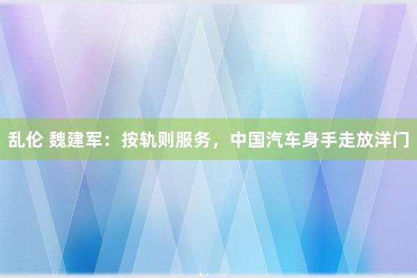 乱伦 魏建军：按轨则服务，中国汽车身手走放洋门