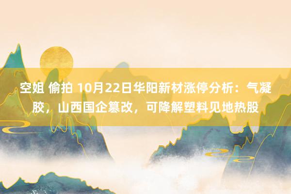 空姐 偷拍 10月22日华阳新材涨停分析：气凝胶，山西国企篡改，可降解塑料见地热股