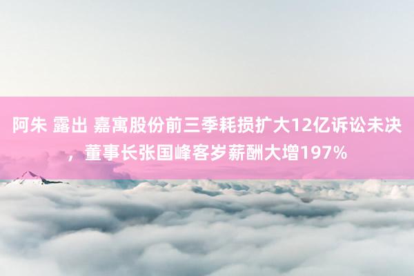 阿朱 露出 嘉寓股份前三季耗损扩大12亿诉讼未决，董事长张国峰客岁薪酬大增197%