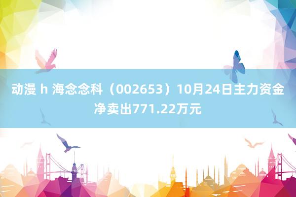 动漫 h 海念念科（002653）10月24日主力资金净卖出771.22万元