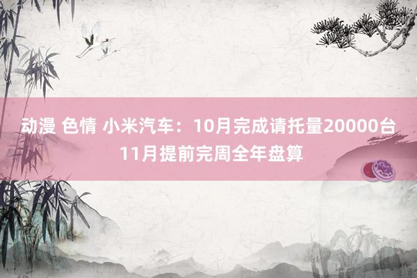 动漫 色情 小米汽车：10月完成请托量20000台 11月提前完周全年盘算