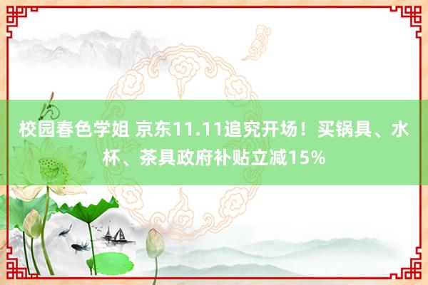 校园春色学姐 京东11.11追究开场！买锅具、水杯、茶具政府补贴立减15%