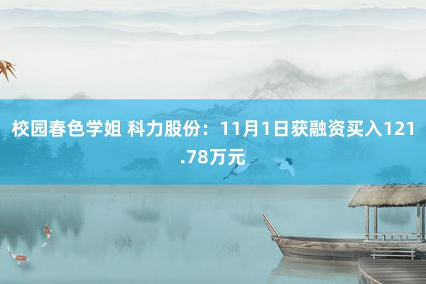 校园春色学姐 科力股份：11月1日获融资买入121.78万元