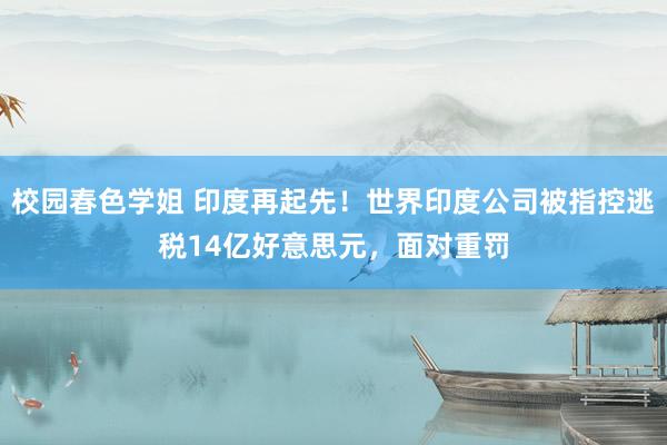 校园春色学姐 印度再起先！世界印度公司被指控逃税14亿好意思元，面对重罚