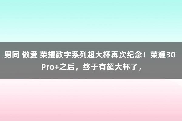 男同 做爱 荣耀数字系列超大杯再次纪念！荣耀30 Pro+之后，终于有超大杯了，