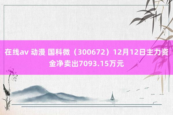 在线av 动漫 国科微（300672）12月12日主力资金净卖出7093.15万元