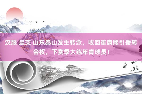 汉服 足交 山东泰山发生转念，收回崔康熙引援转会权，下赛季大练年青球员！