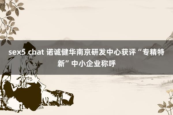 sex5 chat 诺诚健华南京研发中心获评“专精特新”中小企业称呼